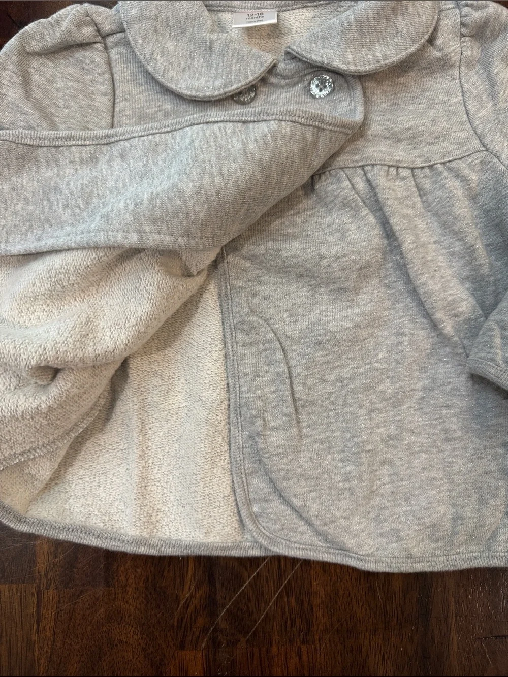 Gymboree Heather Gray Peter Pan Collar Long-Sleeve Lightweight Jacket